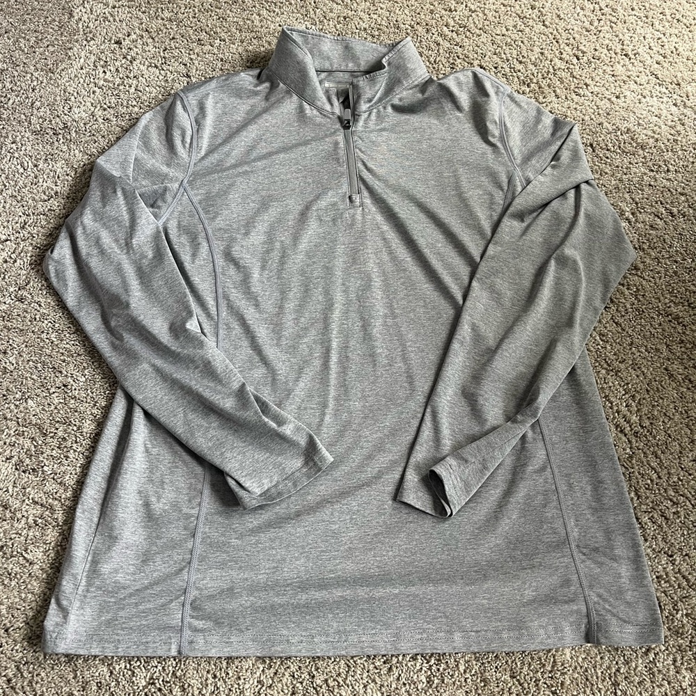 Gray Long Sleeve Quarter-Zip Pullover